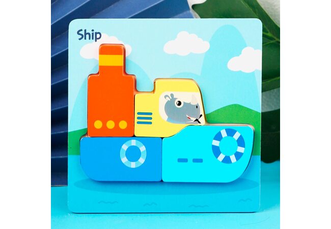Объемный мини-пазл «Корабль», 4 дет.