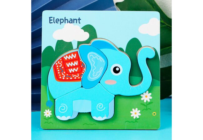 Вкладыш-пазл объемный «Голубой слон», 4 дет.