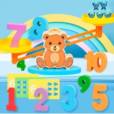 Деревянная игра «Весы-Мишка»