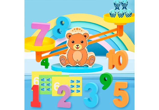 Деревянная игра «Весы-Мишка»
