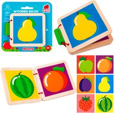 Деревянная книга с картинками «Фрукты»