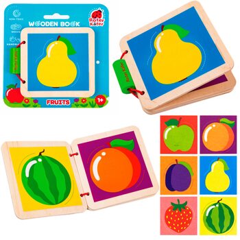 Деревянная книга с картинками «Фрукты»