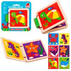 Деревянная книга с картинками «Морские животные»