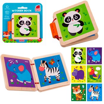 Деревянная книга с картинками «Зоопарк»