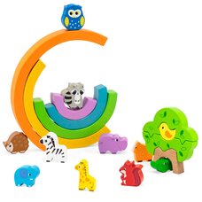 Деревянная пирамидка 5 дет. с животными