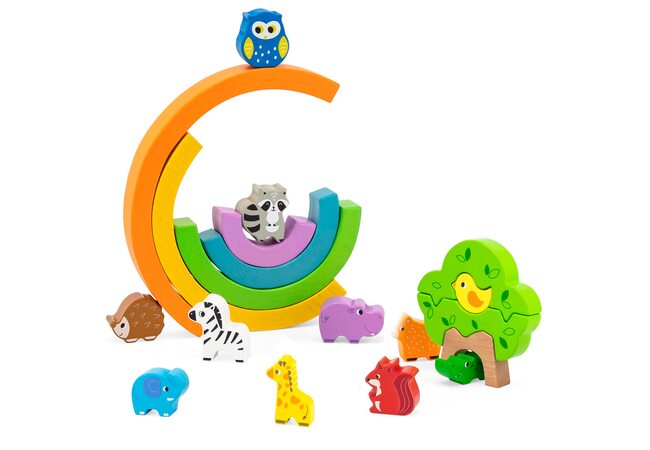 Деревянная пирамидка 5 дет. с животными