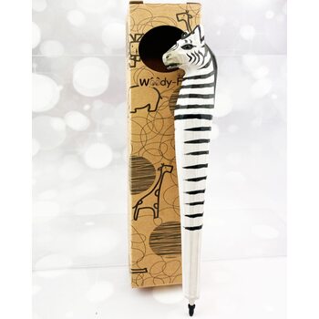 Деревянная шариковая ручка «Зебра» (чёрная)