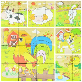 Домашние животные, кубики 9 шт.