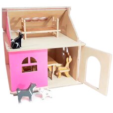 Домик для кукол розовый