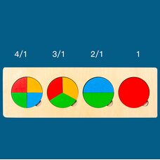 Вкладыши «Дроби, 4 фигуры. Круг.»