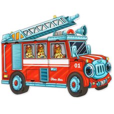 Двухслойный пазл-мозаика «Пожарная машина», 19 дет.