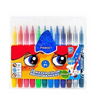 Фломастеры на водной основе, 12 шт. (легко смываются)