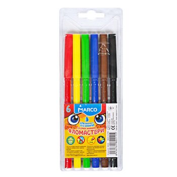 Фломастеры на водной основе, 6 шт.