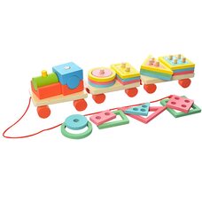 Деревянный паровоз «Геометрический»