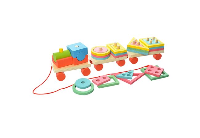 Деревянный паровоз «Геометрический»