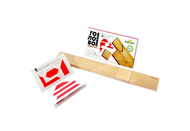 Деревянная головоломка, 6 деталей