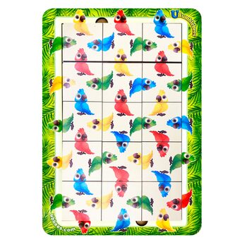 Головоломка-пазл «Колір, рахунок, напрямки: папуги» (квадрати)