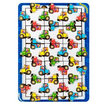 Головоломка-пазл «Колір, рахунок, напрямки: трактори» (квадрати)