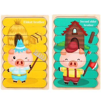 Головоломка-пазл «Три поросенка» (Часть 1)