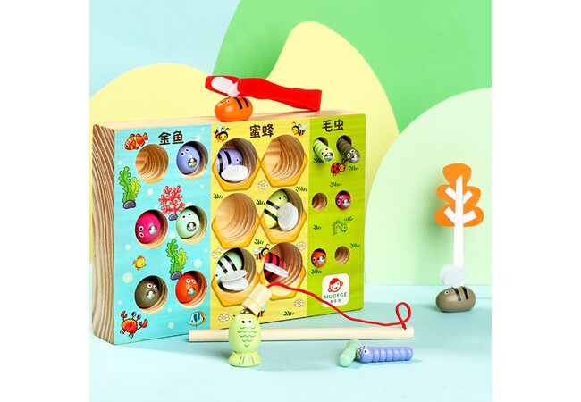 Игра-рыбалка «Гусенички-рыбки-пчелки»