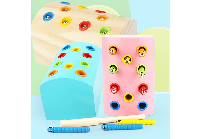 Магнитная рыбалка «Гусенички» с цветными вставками