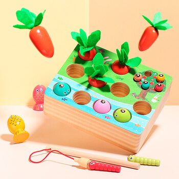 Гра «Морковки-гусенички-рибки» (кольорова)