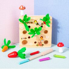 Игра-рыбалка «Гусенички. Огород»