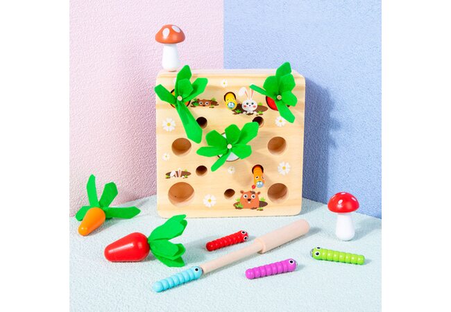 Игра-рыбалка «Гусенички. Огород»