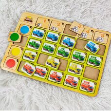 Игра «Сравни и подбери. Грузовики.» (цвет, счет)