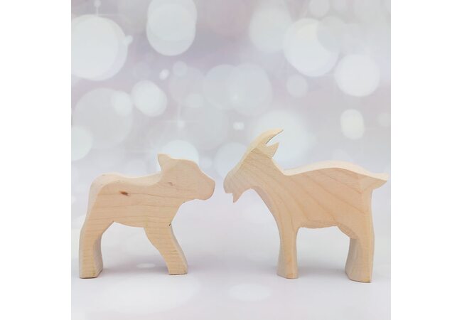 Дерев'яна іграшка-розмальовка «Теля і Козлик»