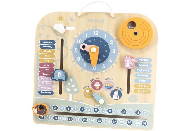 Календарь с часами на аглийском языке