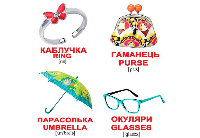 Міні-картки українсько-англійські «Аксесуари», 40