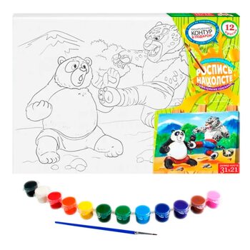 Роспись на холсте «Кунг-фу панда», 31х21 см.