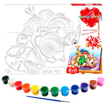 Роспись на холсте «Котенок №9», 31х21 см.