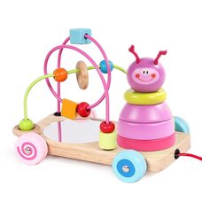 Каталка-лабиринт-пирамидка (розовая)