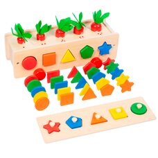 Каталка-сортер-вкладыши «Логика» (фигуры, морковки)