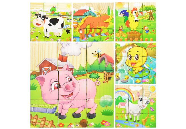 9 кубиков «Домашние животные»