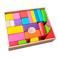 Детский деревянный конструктор, 24 дет. (цветной)