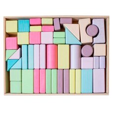 Детский деревянный конструктор, 48 дет. (пастельный)
