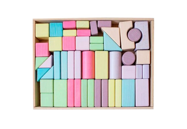 Детский деревянный конструктор, 48 дет. (пастельный)