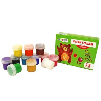 Гуашь, 12 цветов (10 мл)