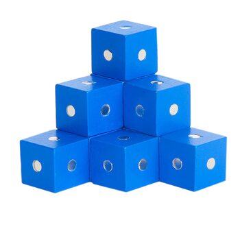 Магнитные кубики синего цвета, 10 шт.
