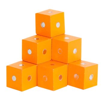 Магнитные кубики оранжевого цвета, 10 шт. 