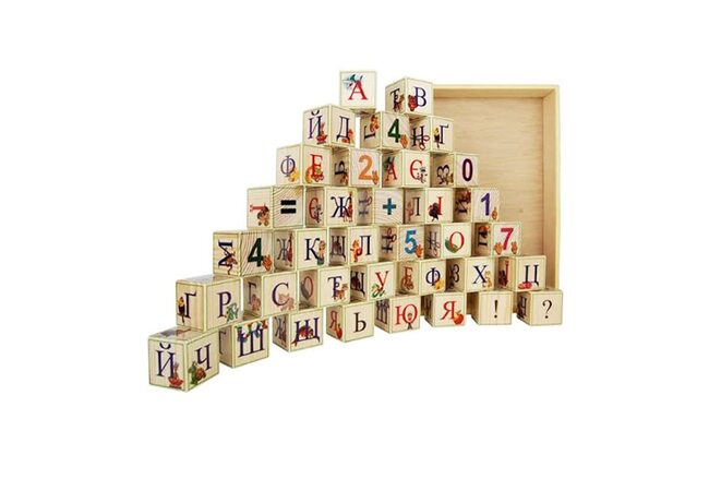 Украинский алфавит, 35 кубиков (на подставке)