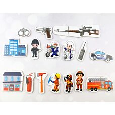 Набор магнитных мини-пазлов  «Полиция-Пожарка»