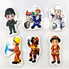 Набор магнитных мини-пазлов  «Полиция-Пожарка»