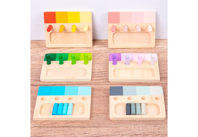 Обучающий материал Монтессори «6 цветов» (оттенки)