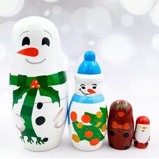 Матрешка «Новогодняя компания», 4 в 1