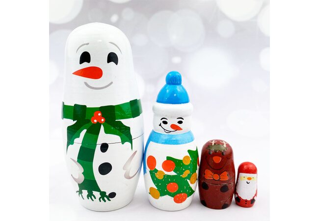 Матрешка «Новогодняя компания», 4 в 1