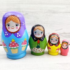 Деревянная матрешка «Вкусняша» 4 в 1